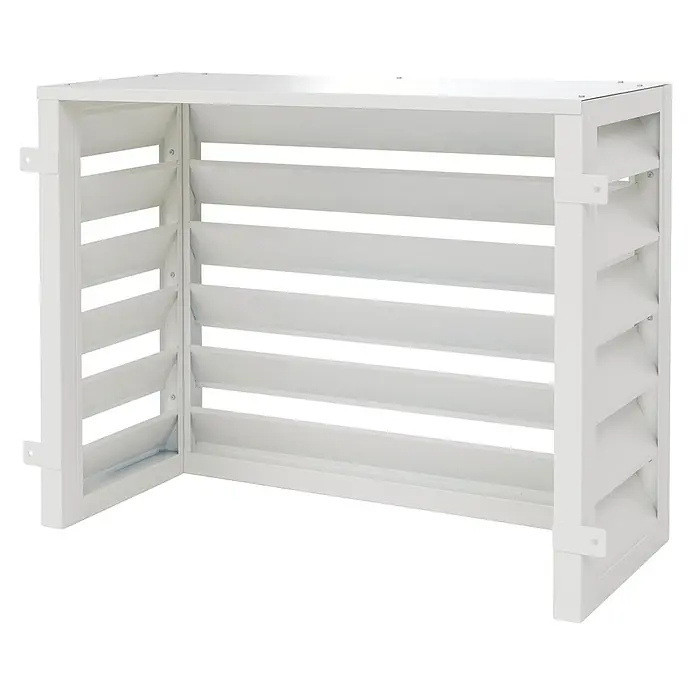 Mendler Verkleidung für Klimaanlage/Wärmetauscher HWC-O43-1 - grau-weiß -  - Weißes Lamellengehäuse aus Metall, ideal zur Abdeckung von Außengeräten.