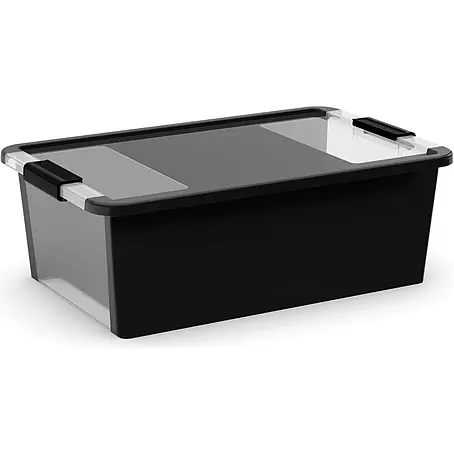 Mehrzweck Aufbewahrungsbehälter STORAGE & Deckel 19x55x35cm 26L Schwarz