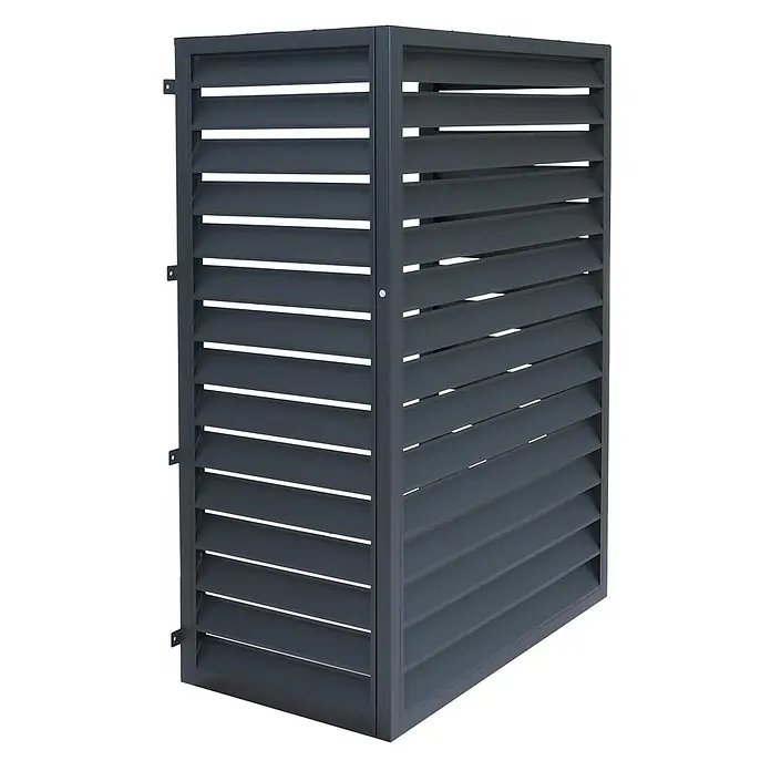 Mendler Verkleidung für Klimaanlage/Wärmetauscher HWC-O43-7 - anthrazit -  - Dunkelgraue Lamellenverkleidung, ideal zum Verdecken von Außengeräten bei gleichzeitiger Luftzirkulation.