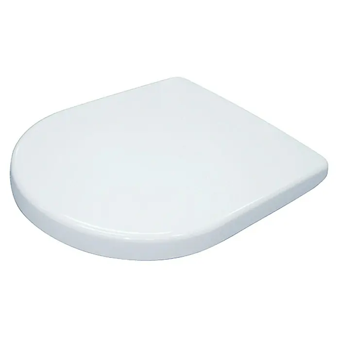 Camargue Paris WC-Sitz - Duroplast, Weiß, Mit Absenkautomatik, Abnehmbar - Weißer Toilettendeckel in abgerundeter Dreiecksform für Badezimmer.  Der WC-Sitz ist aus hochwertigem Kunststoff gefertigt.