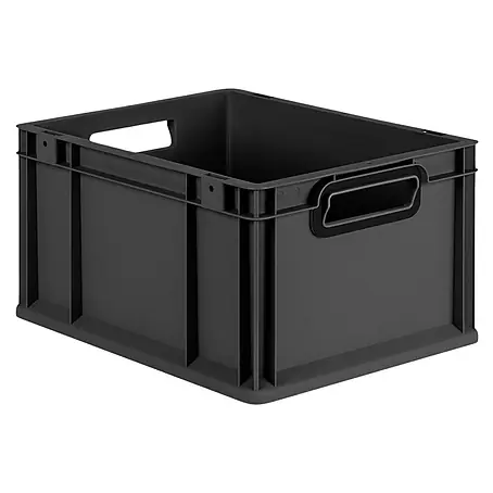 Eurobox NextGen Color 22x30x40 20L Griffe schwarz offen Glatter Boden