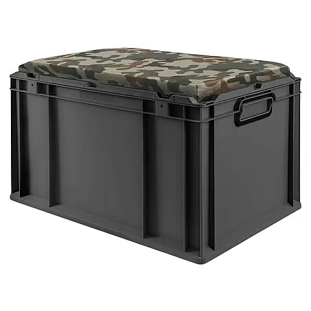 Eurobox Nextgen Seat Box Camouflage, 36,5x40x60, 65L Geschlossen, Schwarz