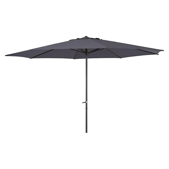 Sunfun Marktschirm Trentino II - Anthrazit, Durchmesser Bespannung: 400 cm - Grauer Sonnenschirm mit quadratischem Schirmdach und stabilem Metallgestell für den Garten oder die Terrasse.