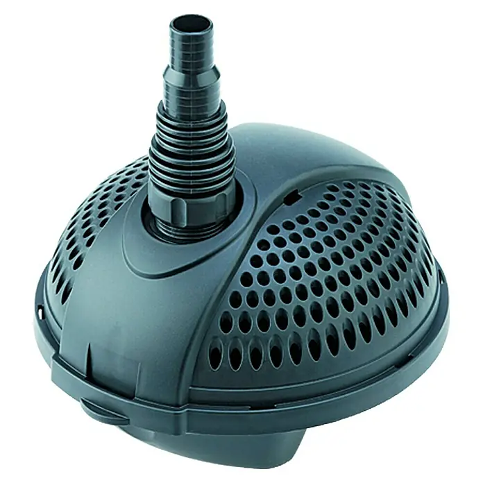 Neptun Premium Wasserspielpumpe NPTP-O 3500 - 70 W, Fördermenge pro Std.: 3.400 l - Teichpumpe: Eine robuste schwarze Teichpumpe mit einem perforierten Gehäuse für sauberes und klares Teichwasser.