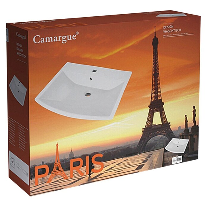 Camargue Paris Wastafel (60 x 47 cm, Keramiek, Wit)