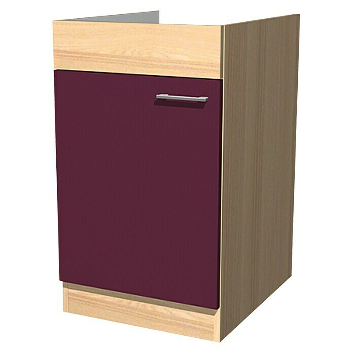 Flex-Well Sofia Spülenunterschrank57 x 50 x 82,2 cm, Dekor Front: Akazie/Aubergine Unknown