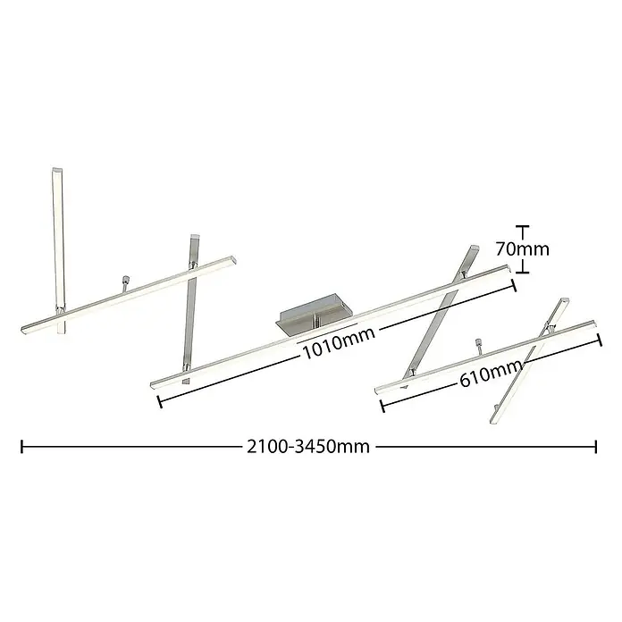 Lindby LED Deckenlampe in nickel, Deckenleuchte - 