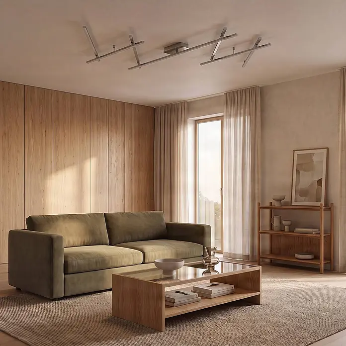 Lindby LED Deckenlampe in nickel, Deckenleuchte - 