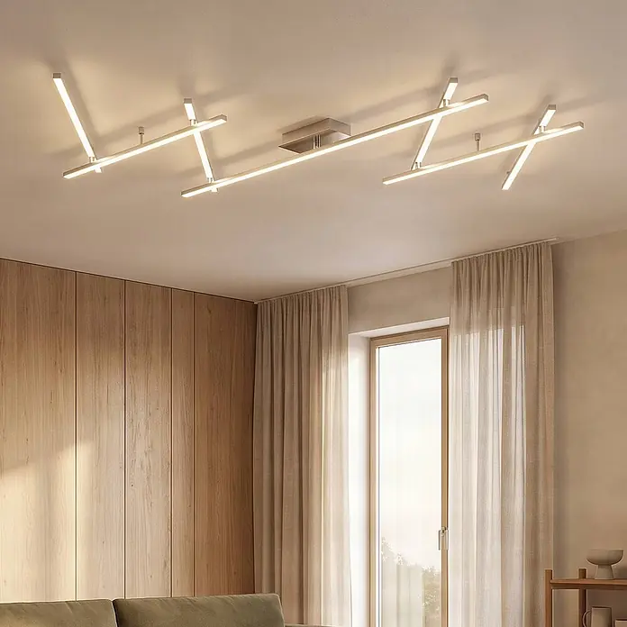 Lindby LED Deckenlampe in nickel, Deckenleuchte - 