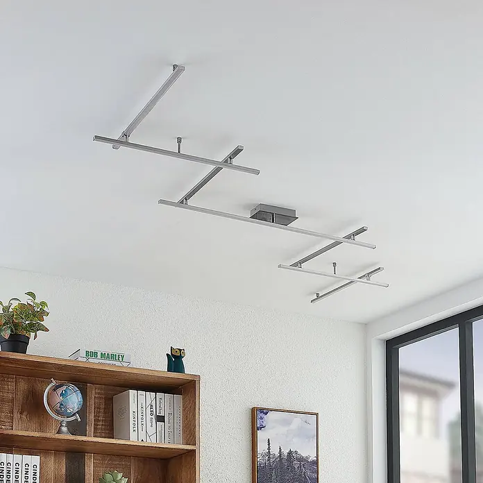 Lindby LED Deckenlampe in nickel, Deckenleuchte - 