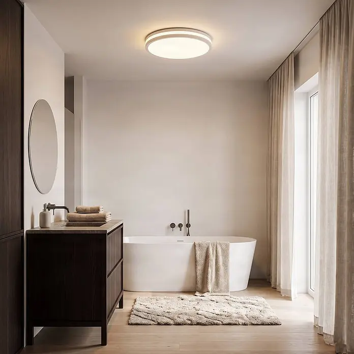 Lindby LED Deckenlampe in weiß, dimmbar Deckenleuchte rund - 