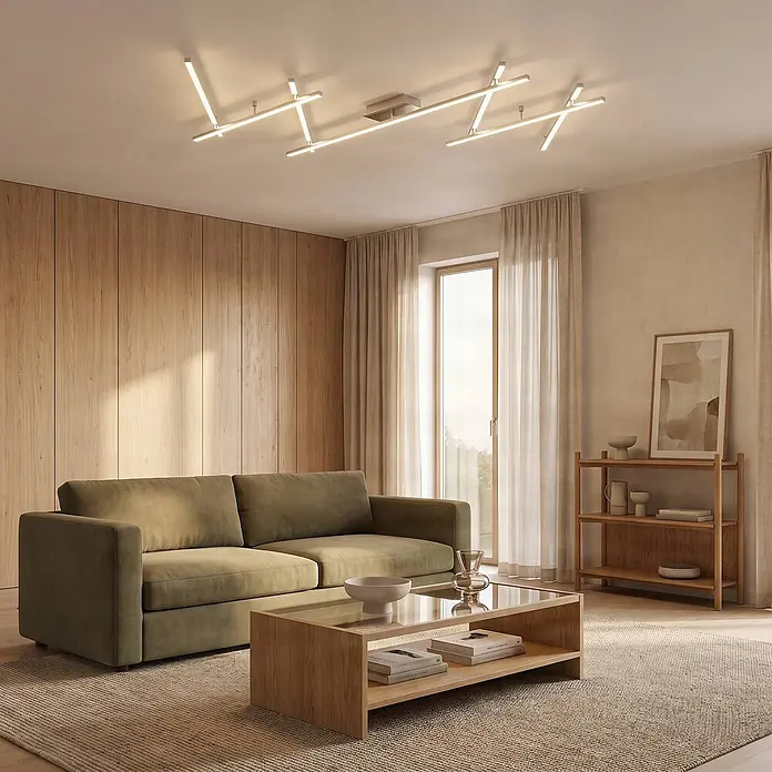 Lindby LED Deckenlampe in nickel, Deckenleuchte - 