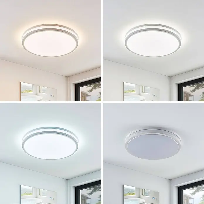 Lindby LED Deckenlampe in weiß, dimmbar Deckenleuchte rund - 