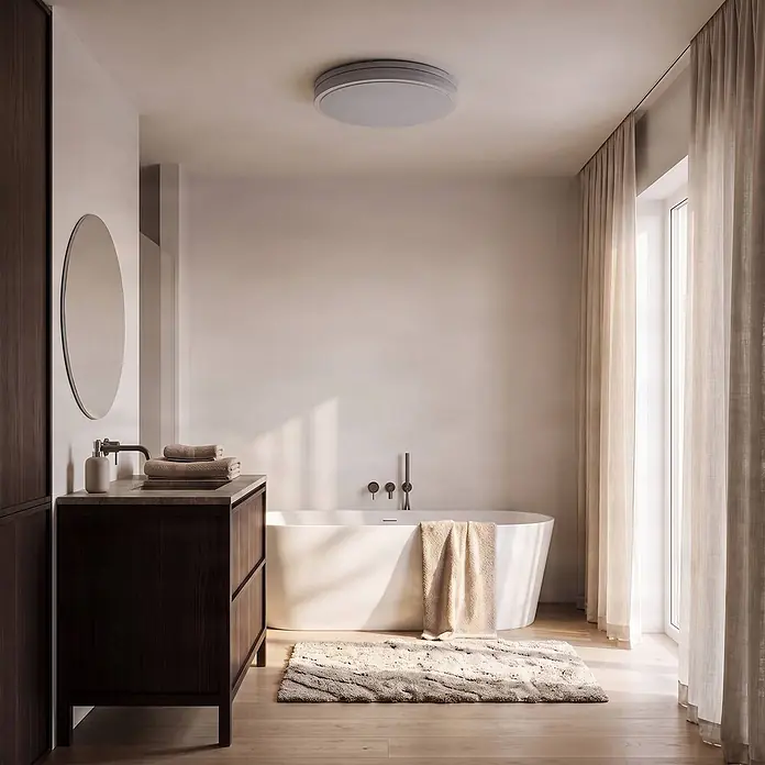 Lindby LED Deckenlampe in weiß, dimmbar Deckenleuchte rund - 