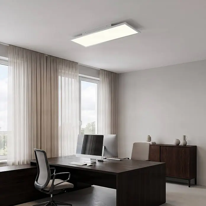 Lindby LED Deckenleuchte flach in weiß, Panel - 