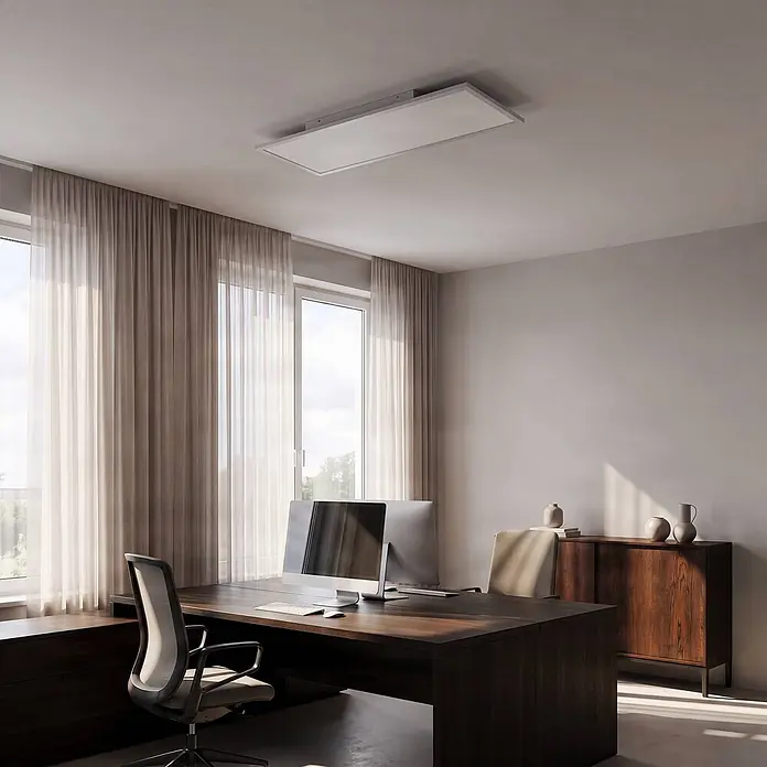 Lindby LED Deckenleuchte flach in weiß, Panel - 