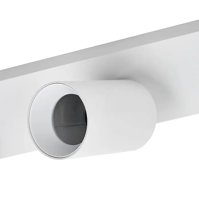 Arcchio Deckenlampe in weiß, Deckenstrahler -  - Weißer zylindrischer Strahler mit dunklem Interieur, auf Schiene montiert.