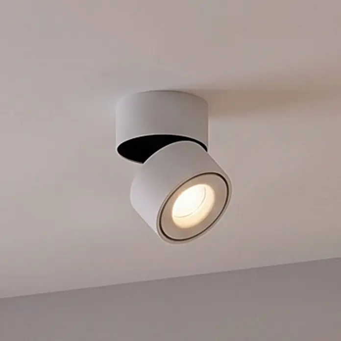Arcchio LED Deckenlampe in weiß, Deckenstrahler -  - Weißer zylindrischer Aufbau-Strahler mit verstellbarem Kopf, der warmes Licht abgibt.
