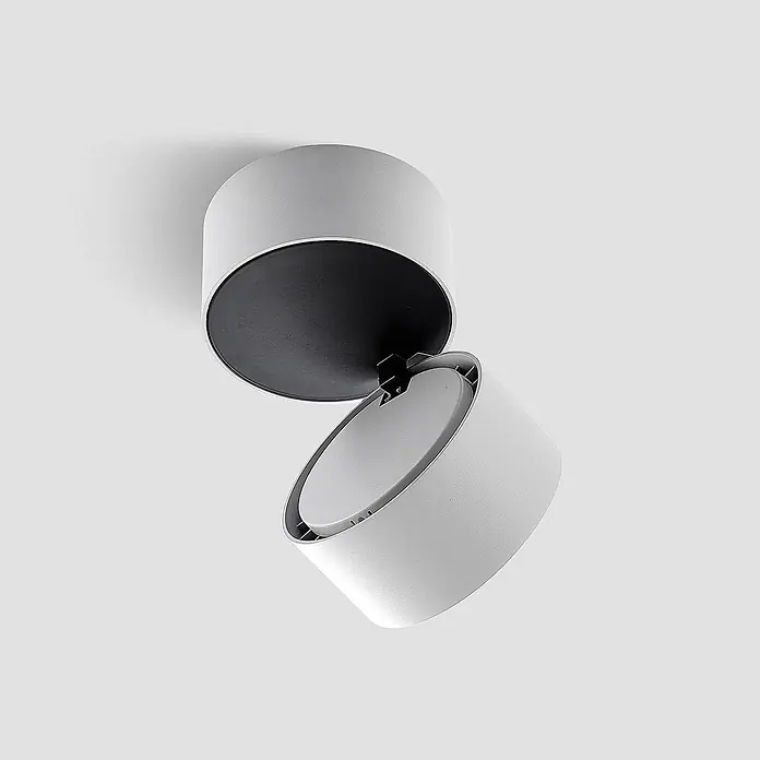 Arcchio LED Deckenlampe in weiß, Deckenstrahler -  - Weißer zylindrischer, verstellbarer Deckenstrahler mit schwarzem Innenreflektor.