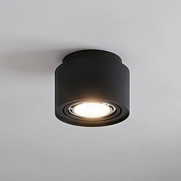 Arcchio Deckenlampe in schwarz, Deckenstrahler -  - Schwarzer zylindrischer Aufbau-LED-Deckenstrahler mit warmweißem Licht.