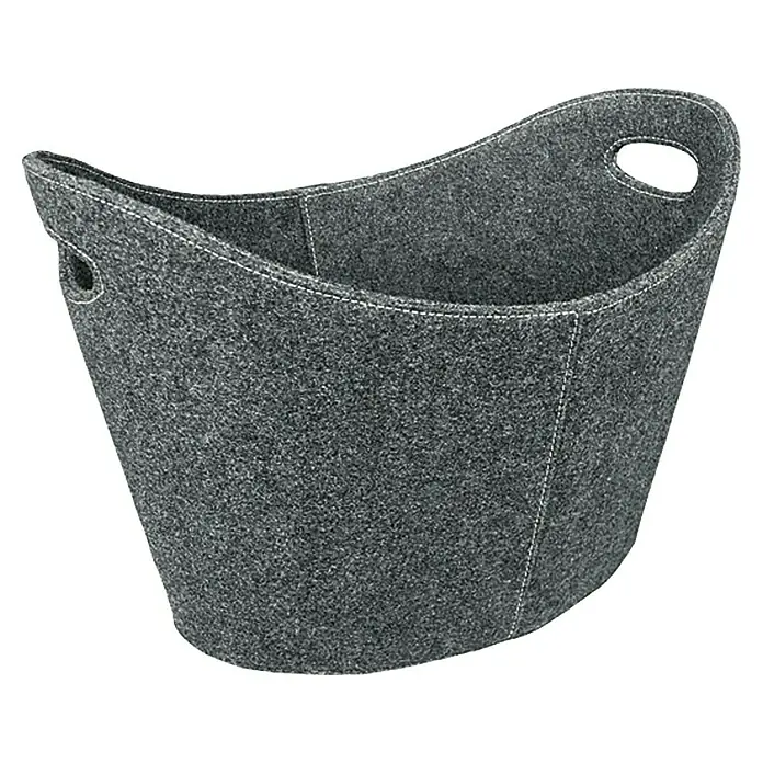 Lienbacher Filzkorb - 54 x 36,5 cm, Grau - Grauer Filzkorb mit Griffen, ideal zur Aufbewahrung von Zeitschriften, Spielzeug oder Wäsche. Ein stilvoller und praktischer Organizer für jeden Raum.