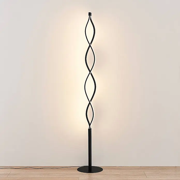 Lindby LED Stehlampe Metall, dimmbar per Touchschalter, Schlafzimmer, Büro - 