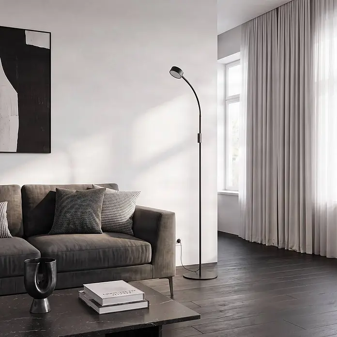 Lindby LED Stehlampe Wohnzimmer in schwarz, dimmbar Stehleuchte - 