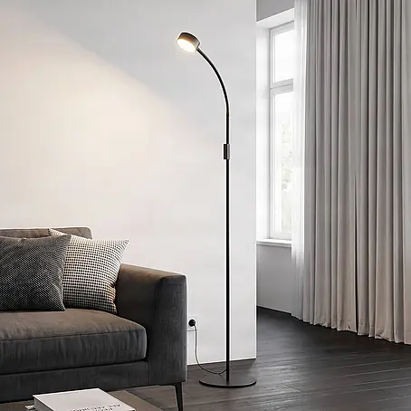 Lindby LED Stehlampe Wohnzimmer in schwarz, dimmbar Stehleuchte