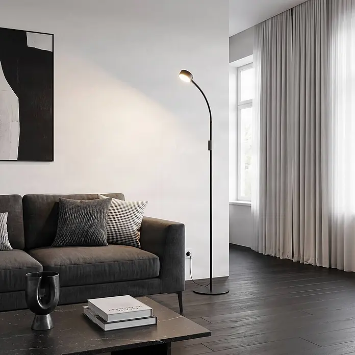 Lindby LED Stehlampe Wohnzimmer in schwarz, dimmbar Stehleuchte - 