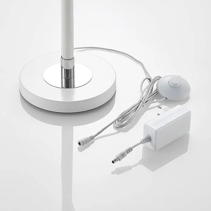 Lucande LED Stehlampe Wohnzimmer in weiß, chrom, Stehleuchte - 