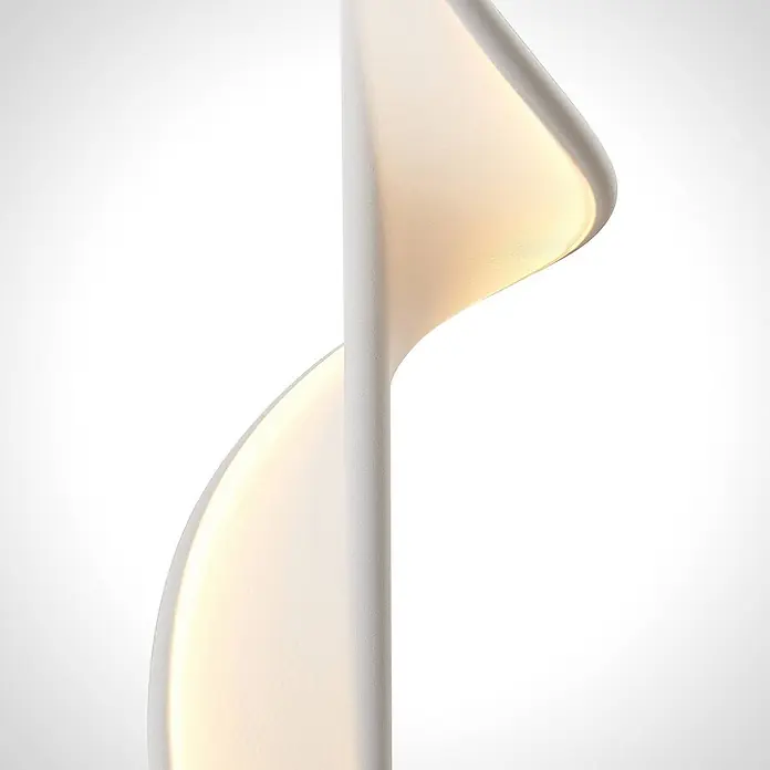 Lucande LED Stehlampe Wohnzimmer in weiß, chrom, Stehleuchte -  - Weiße, spiralförmige LED-Leuchte mit warmer Beleuchtung.