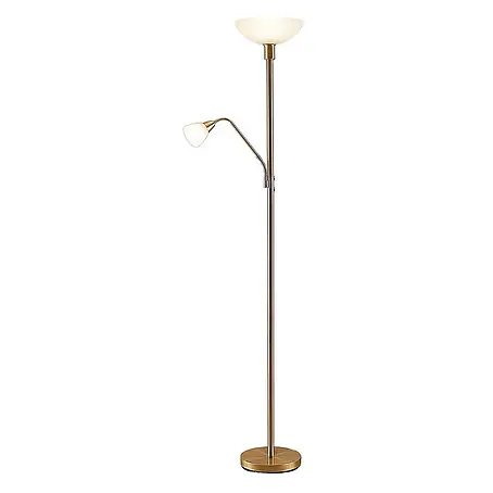 Lindby Stehlampe, Deckenfluter verstellbarer Lesearm, Standleuchte