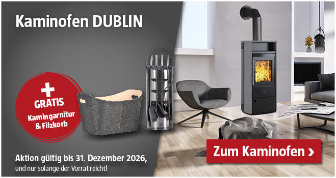 Aktion Kaminofen Dublin mit gratis Beigaben