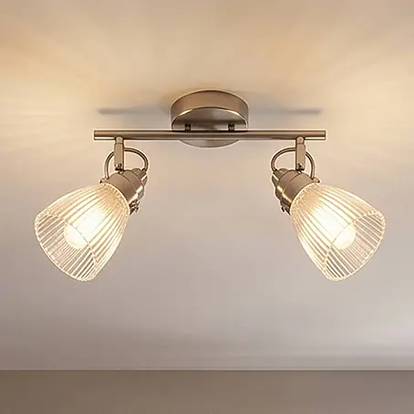 Lindby Wandleuchte innen in nickel matt, transparent, Wandlampe