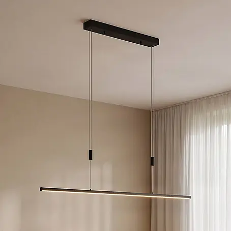 Lucande LED Pendelleuchte in schwarz matt, Hängelampe