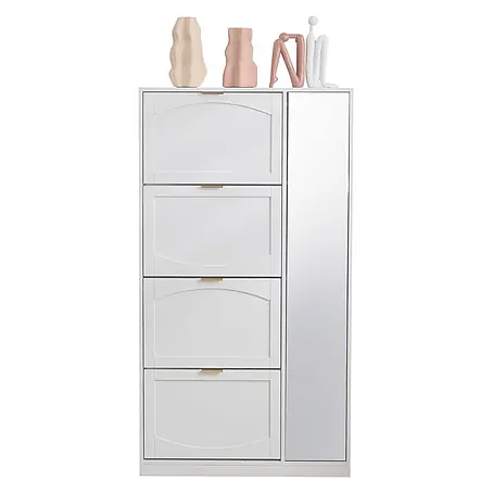SONNENH Schuhschrank, Spanplatte, 80 x 24 cm, Weiß