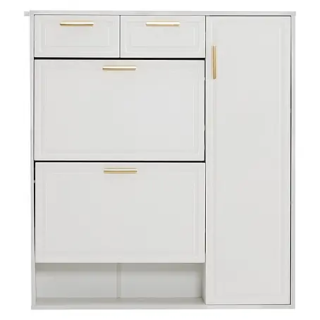 SONNENH Schuhschrank, Spanplatte, 95 x 24 cm, Weiß
