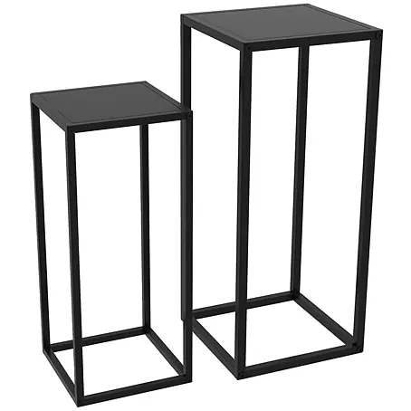 SONNENH Metallregal 2er-Set, Stahl, 31 x 31 cm, Schwarz