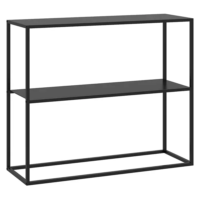 SONNENH Metallregal, Stahl, 90 x 30 cm, Schwarz -  - Schwarzes Metallregal mit zwei Ebenen.