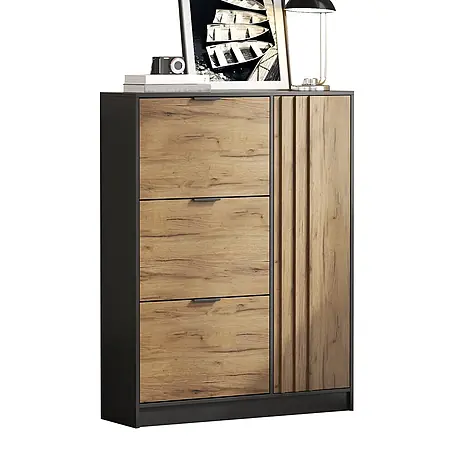 SONNENH Schuhschrank, MDF, 100 x 30 cm, Natur