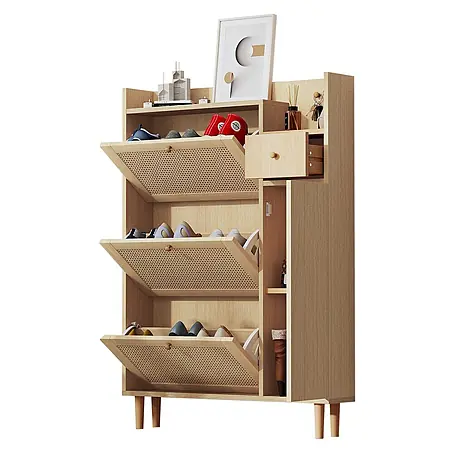 SONNENH Schuhschrank, MDF, 90 x 17 cm, Natur