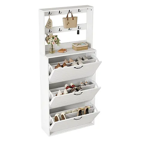 SONNENH Schuhschrank, Spanplatte, 70 x 25 cm, Weiß