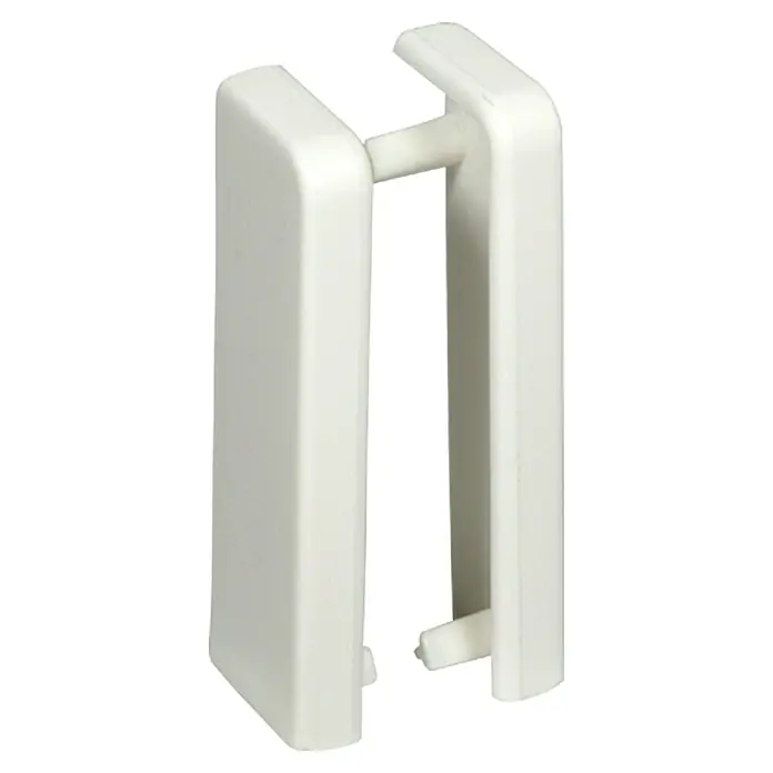 Profiles and more Endkappe FU51L/KU51L - Weiß, 2 Stk. - Detailaufnahme einer weißen Fensterrahmabdeckung. Die Abdeckung besteht aus Kunststoff und schützt den Rahmen.