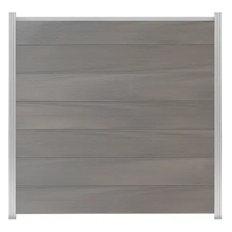 GartenLand WPC Zaun XL Ameland Co-extrudiert ca. 180 x 180 cm Sichtschutz Steckzaun Amethystgrau Ohne Pfosten Ohne Abschlussleiste