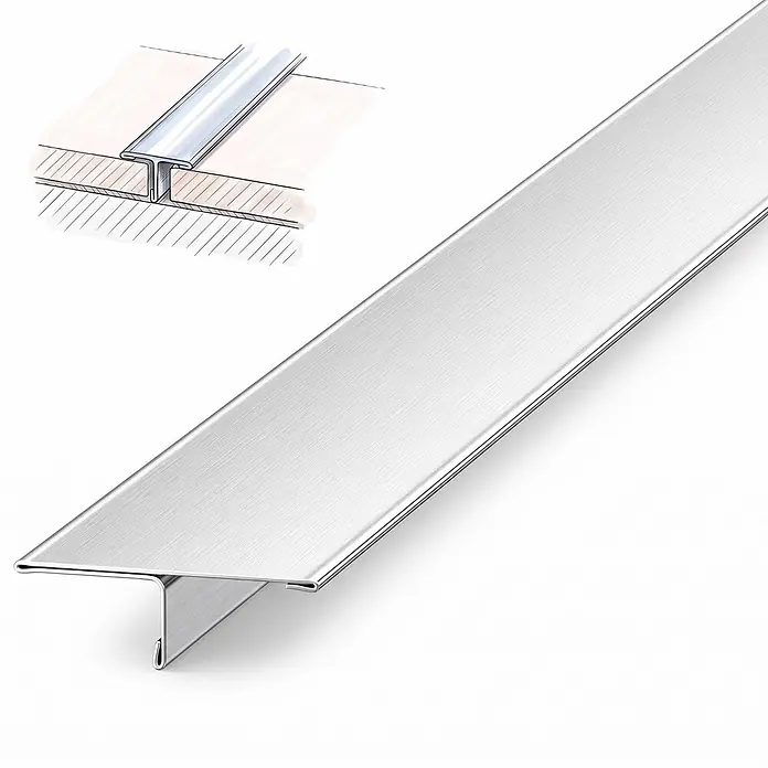 Dalsys T-Profil Fliesenschiene V2A Edelstahl Gebürstet 2,5 m x 25 mm - 