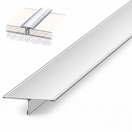 Dalsys T-Profil Fliesenschiene V2A Edelstahl Gebürstet 2,5 m x 25 mm