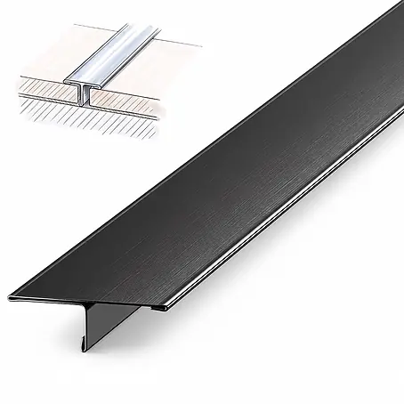 Dalsys T-Profil Fliesenschiene V2A Edelstahl Schwarz 2,5 m x 25 mm