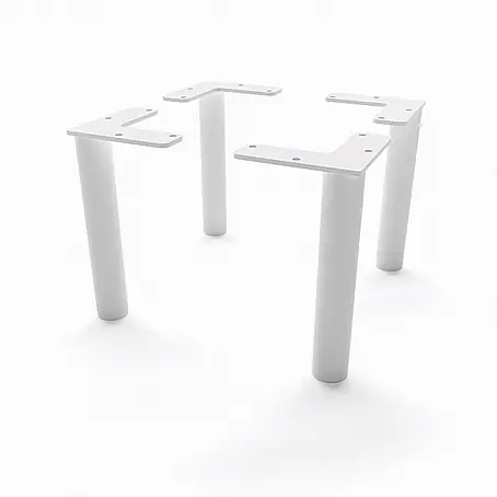 HEVVA 4x Möbelfüße - LINZ - Höhe 15 cm, Rund, Weiß