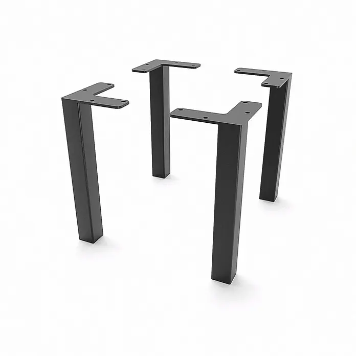 HEVVA 4x Möbelfüße - LUZERN - Höhe 20 cm,Quadratisch, Schwarz - 
