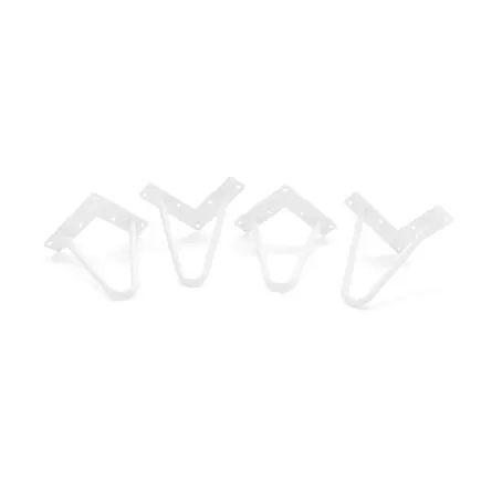HEVVA 4er-Set Hairpin-Möbelbeine - NEAPEL - Höhe 15 cm, 2-Stäbig, Weiß